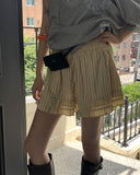 Ute Stripe Frill Tiered Banding Short Pants