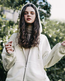 Dust pigment hood zip-up