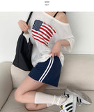 Two Side Line Rustling Full Banding Shorts