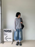 Belkyo Washing Denim Bermuda Pants