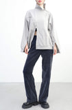 Cueen Unbalanced Zipper Sweatshirt