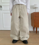 [unisex] Deady front line cotton wide pants