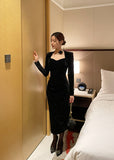 Older Cubic Bolero Velvet Long One Piece
