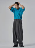 Pop-up open collar knit