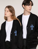 DOT CROSS Embroidered Knit Cardigan