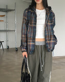 [MADE] Dorman Checkered Windbreaker Nylon Hooded Zip-Up