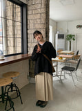 Cotina V-neck Slit Cable Knit