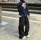 London wide banding cargo denim pants