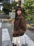 Camu Suede Slit Blouson Jacket