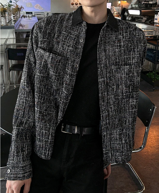 【COSYHARU】Multi tweed coloring crop jacket COSYHARU (コシハル) - マルチツイード配色クロップジャケット