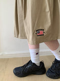 [Unisex] Foam Embroidered Cotton Bermuda Pants