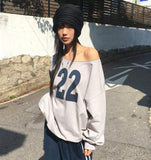 22'S One Off-Shoulder Y2K Sweatshirt