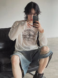 Broing damage bermuda denim pants