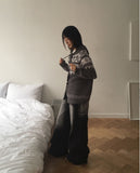 Mowell Black Washed Wide Cargo Denim Pants