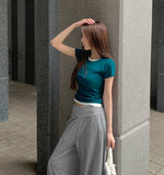Wide ver. Fold Folding Mesh Fabric Banding Mega Wide Pants
