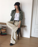 Dus Side Folding Pintuck Wide Cotton Pants