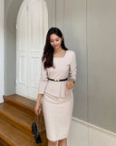 Blanc Peplum H Line One Piece