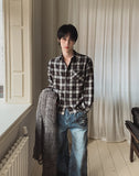 [LANARCH] Destroyed Check Shirt