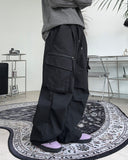 Leso wide zipper cargo pants