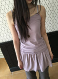 Garta Shirring Layered Sleeveless One Piece