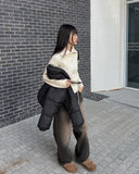 Chise cable knit half zip-up