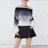 Gradation Off Shoulder Knit