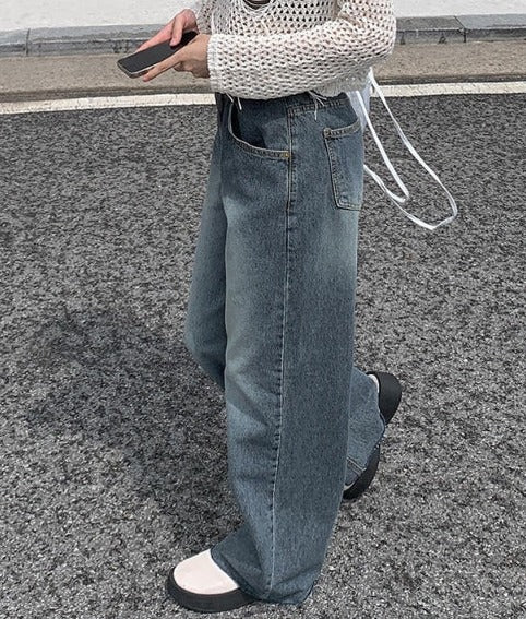 【Anyone more】Uto Wash Denim Wide Pants Tall Light Wash Extreme Wide Leg Denim Jeans | boohoo