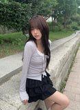 Dosi Ribbon Lace Slim Cardigan T-Shirt