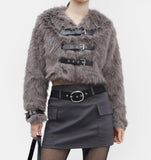 Literhan buckle fur jacket