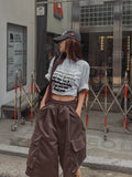 Toffee Wide Cargo Bermuda Pants