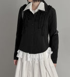 Vintage Frill Cotton Shirt Jacket