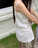 Brew Ribbon Shirring Layered Sleeveless One Piece