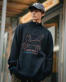 Different Knit Half Zip-up