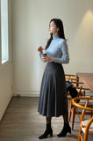 Wiki Pleated Banding Long Skirt