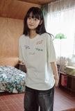 Draw Stitch Embroidered Short Sleeve Tee