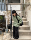 [unisex] Hakkui round over knit sweatshirt