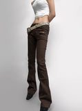 Pocket brown boot cut pt