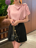 Lovell Ribbon Tie Shirring Blouse