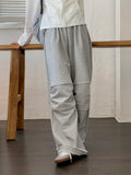 Mutal Roll-Up Button Shirring Slit Wide Training Pants