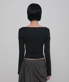 Asymmetrical Draped Long Sleeve