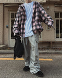 Candy hooded balloon check shirt