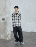 Ombre Check Western Hood Shirt