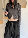 Teener Printed Two-Way Cropped Hood Zip-Up