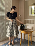 Livel Heart Neck Puff Blouse