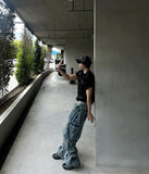 Ripen Strap Cargo Denim Pants