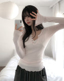 Prom Ruffle Button Long Sleeve
