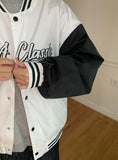 [unisex] Riom Color Matching Printed Over Varsity Jacket