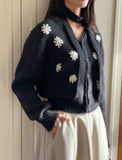 [Tie Set] Ripelle Daisy V-Neck Knit Cardigan