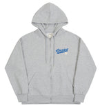 Baseball Logo Flower Smile Hooded Zip-Up