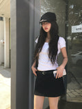 Thes Square Neck Daily Soft Short Sleeve T-Shirt